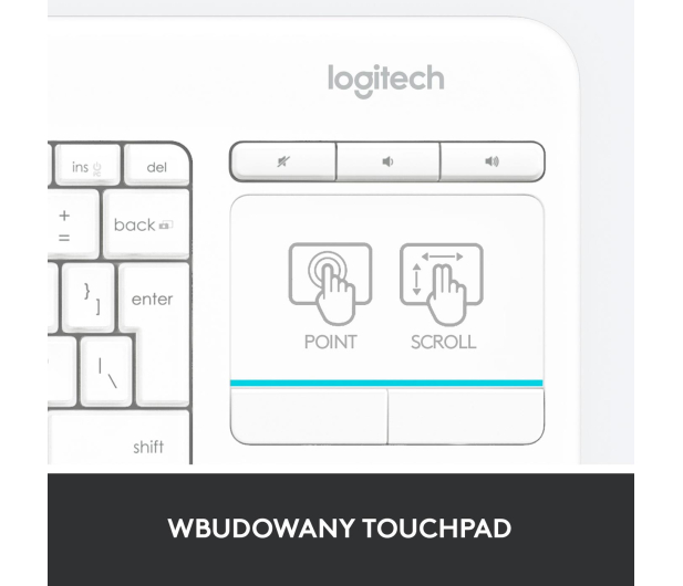LOGITECH Media K400 plus Biala - 276511 - zdjęcie 10
